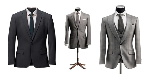 Set of stylish business suits cut out