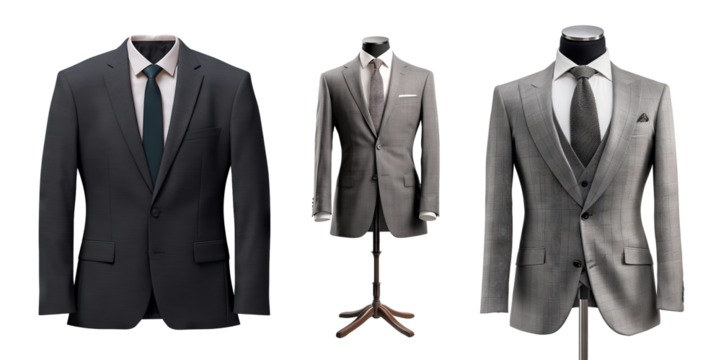 Set of stylish business suits cut out