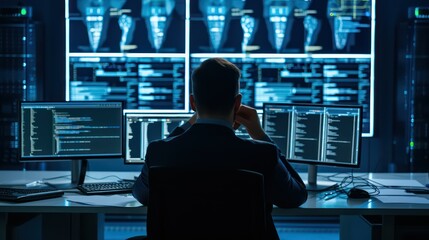 Fototapeta premium The challenges faced by a cybersecurity analyst in protecting sensitive information from cyber threats