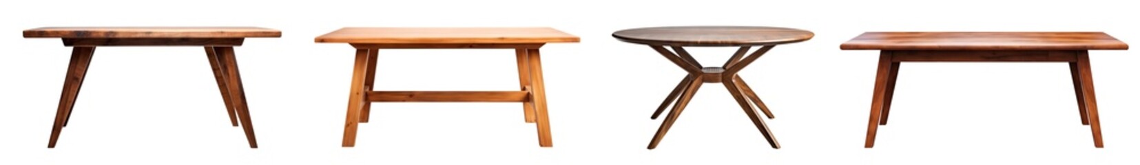 Set of wooden tables, cut out