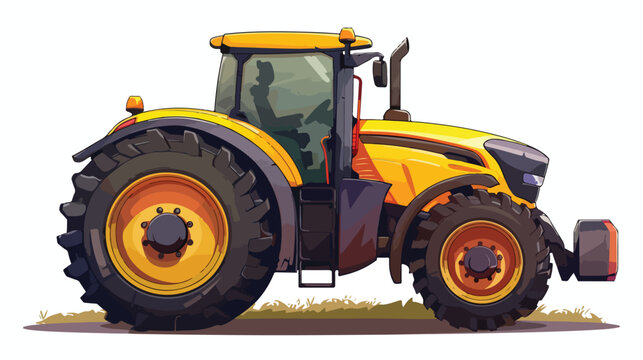 Tractor vector isolated on white cartoon vector i