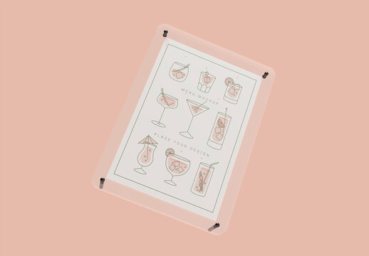 3d Frame Menu on Table Tent Mockup