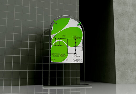 3d Indoor Stand Banner Mockup