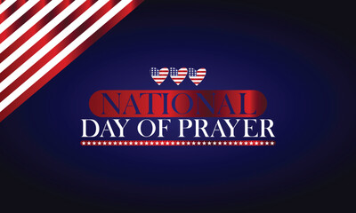 National Day Of Prayer Stylish Text With Usa Flag illustration Design