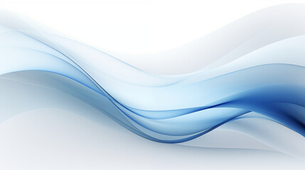 Néon effet flou, fumée, vague en mouvement, bleu électrique et clair sur fond blanc. Pour conception et création graphique, bannière	 - obrazy, fototapety, plakaty