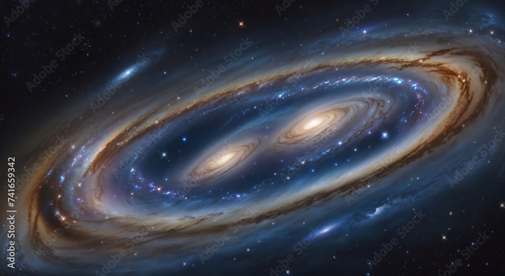 Wall mural Andromeda galaxy in deep space rotating