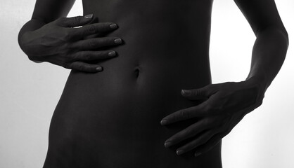 Female body in ideal shape, cosmetic treatment of cellulite