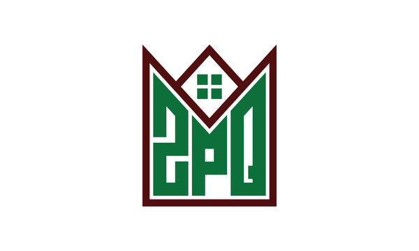 ZPQ initial letter real estate builders logo design vector. construction ,housing, home marker, property, building, apartment, flat, compartment, business, corporate, house rent, rental, commercial