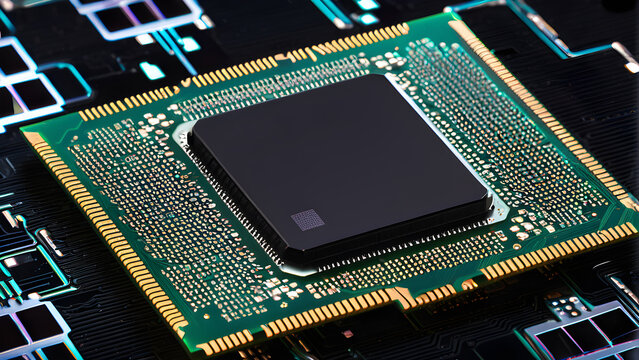 next generation processor designs leading-edge natechlogy fpga chip. close up of the computer circuit board