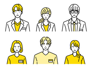 医療スタッフセット（上半身・複数人）