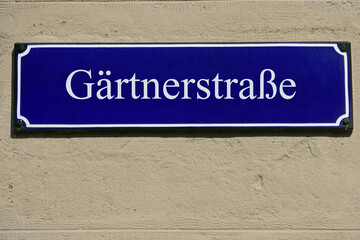 Emailleschild Gärtnerstraße