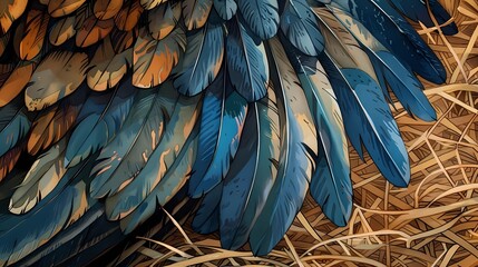 Obraz premium bird feathers background pattern, banner, wings background picture, seamless background
