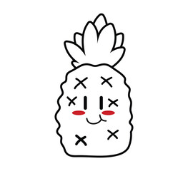 Cute Cartoon Fruit character Vector Art. Simple and fun design for kids