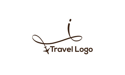 Letter I Travel Logo Template Design Vector, Emblem, Design Concept, Creative Symbol, Icon