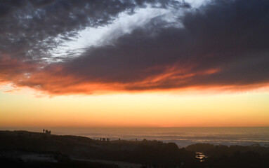 Naklejka na ściany i meble Sunset along the California ocean coast