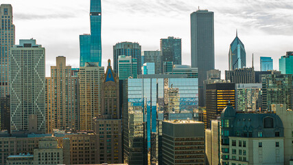 Aerial view of downtown Chicago  real estate 