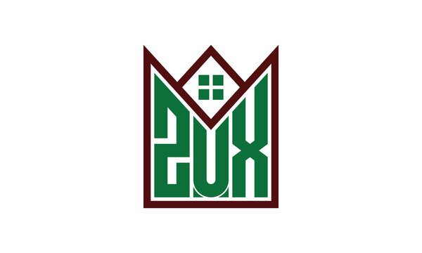ZUX initial letter real estate builders logo design vector. construction ,housing, home marker, property, building, apartment, flat, compartment, business, corporate, house rent, rental, commercial