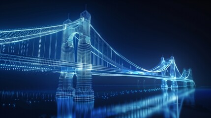 Fototapeta na wymiar vision of architecture of a 3d model bridge project