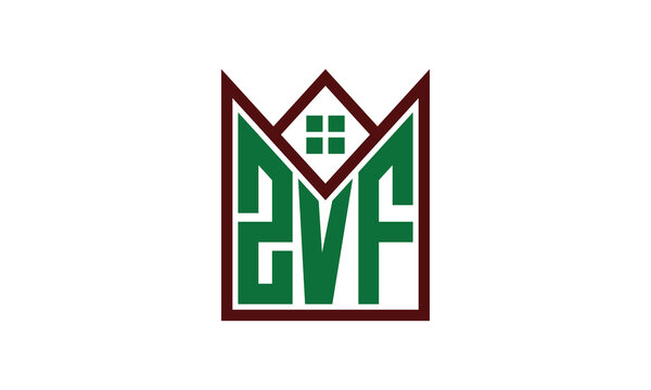 ZVF initial letter real estate builders logo design vector. construction ,housing, home marker, property, building, apartment, flat, compartment, business, corporate, house rent, rental, commercial