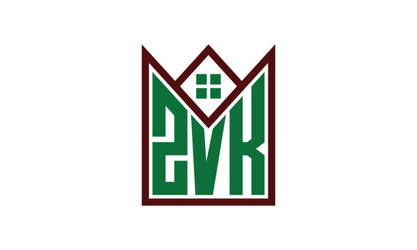 ZVK initial letter real estate builders logo design vector. construction ,housing, home marker, property, building, apartment, flat, compartment, business, corporate, house rent, rental, commercial