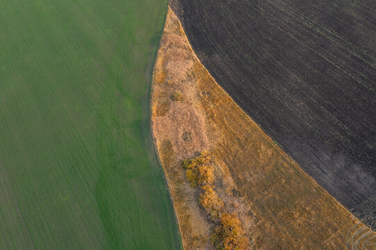 Aerial view of Lipetsk countryside, Yarlukovsky, Tula Oblast, Russia.