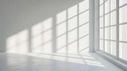 Enhanced by Morning Sunlight: Minimalist White Wall for Elegant Product Presentations