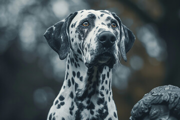 Regal dalmatian posing with dignified poise, classic beauty personified. 