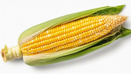 Fresh corn isolated on white background. Clipping path. white background