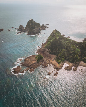 Aerial shot of Cape Sata, southernmost point of Japan, Kagoshima Prefecture, Kyushu, Japan.