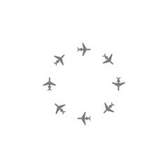 Planes fly in a circle following each other icon