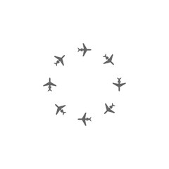 Planes fly in a circle following each other icon