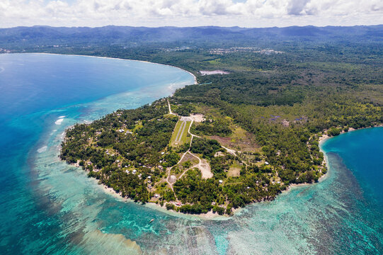 Aerial Drone View of Seaside of Cape Wom, Wewak, East Sepik Province, Papua New Guinea.