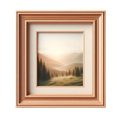 wall wooden Photo Frame For Home Decor isolated on transparent