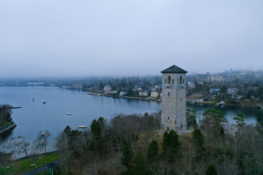 Aerial View of Sir Sandford Fleming Memorial Tower In Dingle Playground, Halifax, Canada.