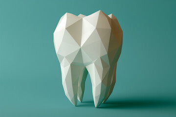 Tooth illustration on a turquoise background.
