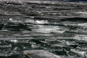 View of the frozen river