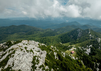Aerial view of Risnjak national park in Croatia.