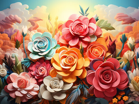 Free photo Flowers blossom floral bouquet decoration colorful beautiful background