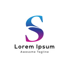 abstract s letter logo design