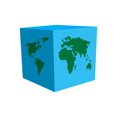 square earth globe. Vector illustration