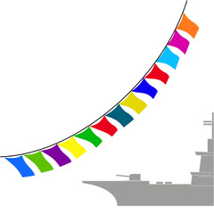 Fototapeta na wymiar ship signal flags. Vector illustration