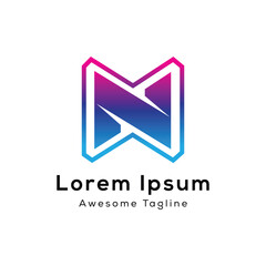 n letter logo design