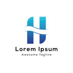 vector h creative logo design icon