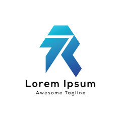 7r letter logo design icon