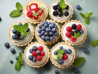 Homemade delicious rustic summer berry tartles