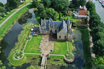 Drone photo of Radboud Castle in Medemblik, Netherlands.

