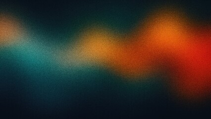Lively Dance Poster Design: Grainy Orange and Teal Rhythmic Flow Against Black Background