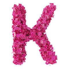 Letter K font alphabet pink