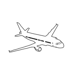 Airplane sketch with transparent background