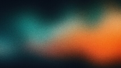 Energetic Orange and Teal Gradient Wave: Textured Movement for Music Album Cover - obrazy, fototapety, plakaty